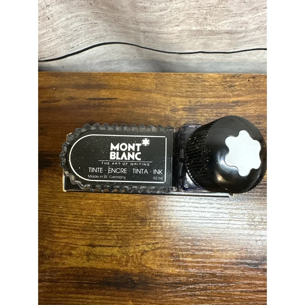 Vintage Mont Blanc Fountain Pen Ink Blue Inkwell 52ml New In Box - Picture 2 of 3